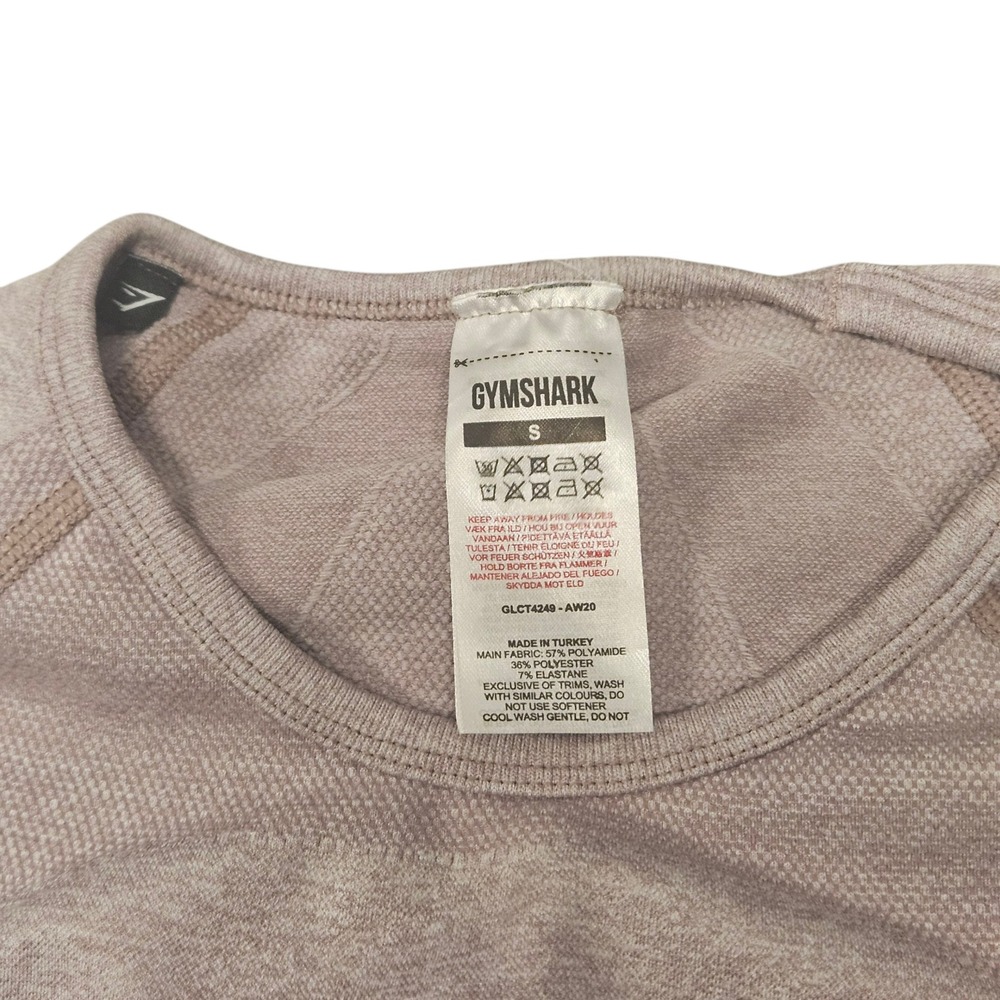 Gymshark Flex Crop Top Long Sleeve Blush Pink Open Back Size Small‎ - Picture 5 of 6